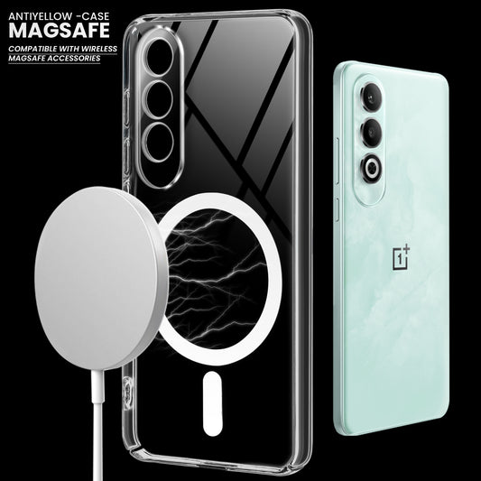 Crystal Clear Hard Back Anti-Yellowing with MagSafe Compatibility Phone Case For OnePlus Nord CE 4 5G