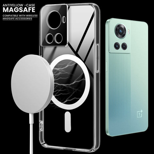 Crystal Clear Hard Back Anti-Yellowing with MagSafe Compatibility Phone Case For OnePlus 10R 5G