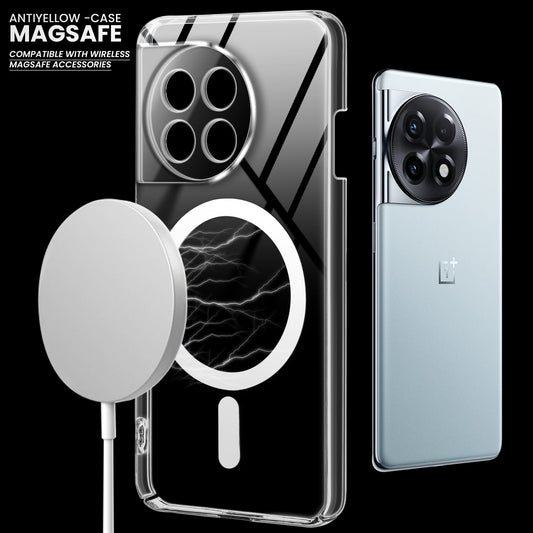 Crystal Clear Hard Back Anti-Yellowing with MagSafe Compatibility Phone Case For OnePlus 11R 5G