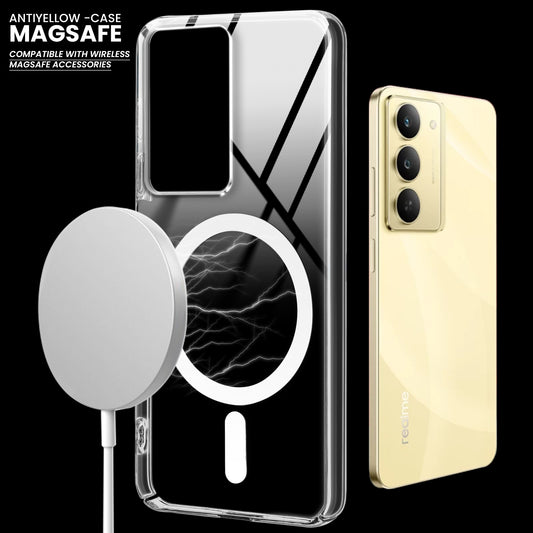 Colored Transparent Anti-Yellowing Magsafe Case For Realme 14X 5G