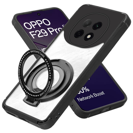 Silicone Grip Clear Case Ring Holder Kickstand For Oppo F29 Pro 5G
