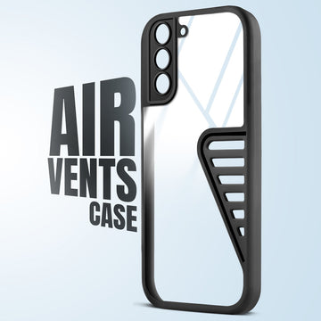 Silicone Border Transparent Cover with Heat Dissipation Holes Drop-Proof Back Cover for Samsung S22 Plus 5G