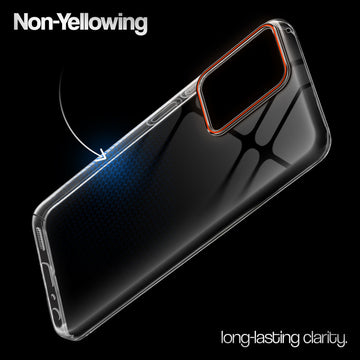 Crystal Clear Anti-Yellow Transparent Back Cover Case With Camera Ring Protection for Vivo T1 44W