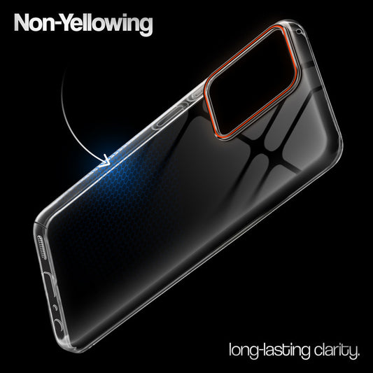 Crystal Clear Anti-Yellow Transparent Back Cover Case With Camera Ring Protection for Vivo T1 44W
