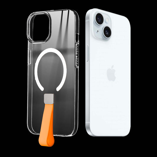 Exquisite MagSafe Transparent Case for Apple iPhone 15 with Strap , Hard Back Cover with Long Lasting Anti Yellowing Protection