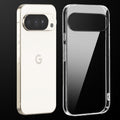 Transparent anti-yellow hard back case fitted on Google Pixel 10 Pro 5G showing full back coverage and camera protection