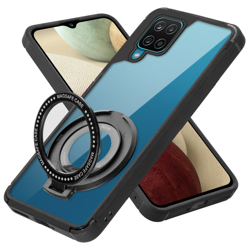 Silicone Grip Clear Case Ring Holder Kickstand For Samsung M12