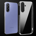 Transparent anti-yellow hard back case fitted on Samsung F17 5G showing full back coverage and camera protection