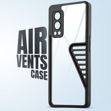Silicone Border Transparent Cover with Heat Dissipation Holes Drop-Proof Back Cover for OnePlus Nord 2 5G