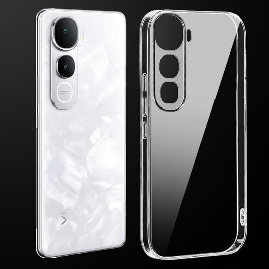 Transparent anti-yellow hard back case fitted on Vivo Y400 5G showing full back coverage and camera protection