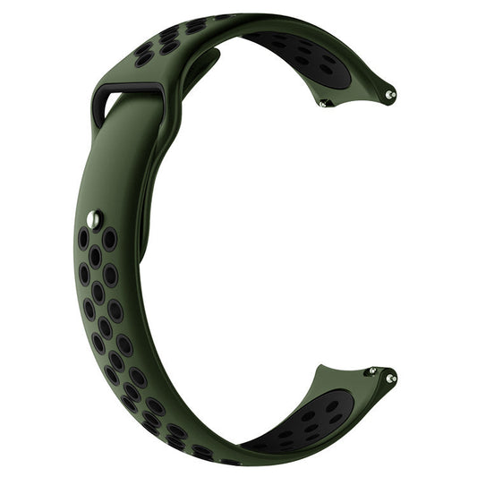 Comfort Fit Breathable Dotted Dual-Tone Silicone Watch Strap - (Only Strap)