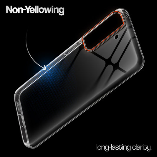 Crystal Clear Anti-Yellow Transparent Back Cover Case With Camera Ring Protection for Samsung S21 FE 5G
