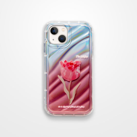 Tulip Flower Print Transparent Back Cover for Apple iPhone 15