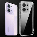 Transparent anti-yellow hard back case fitted on Redmi 15C 5G showing full back coverage and camera protection