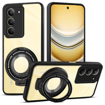 Soft Frame Clear Case Ring Holder Kickstand For Realme Narzo 80x 5G