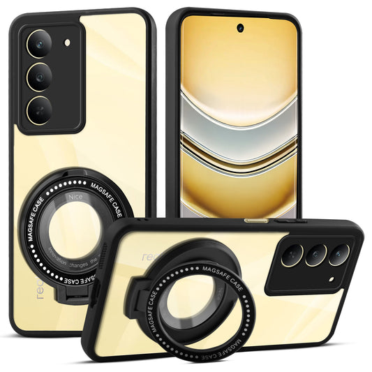 Soft Frame Clear Case Ring Holder Kickstand For Realme Narzo 80x 5G