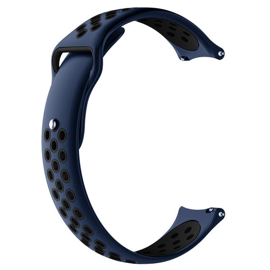 Comfort Fit Breathable Dotted Dual-Tone Silicone Watch Strap - (Only Strap)