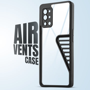 Silicone Border Transparent Cover with Heat Dissipation Holes Drop-Proof Back Cover for OnePlus 9R