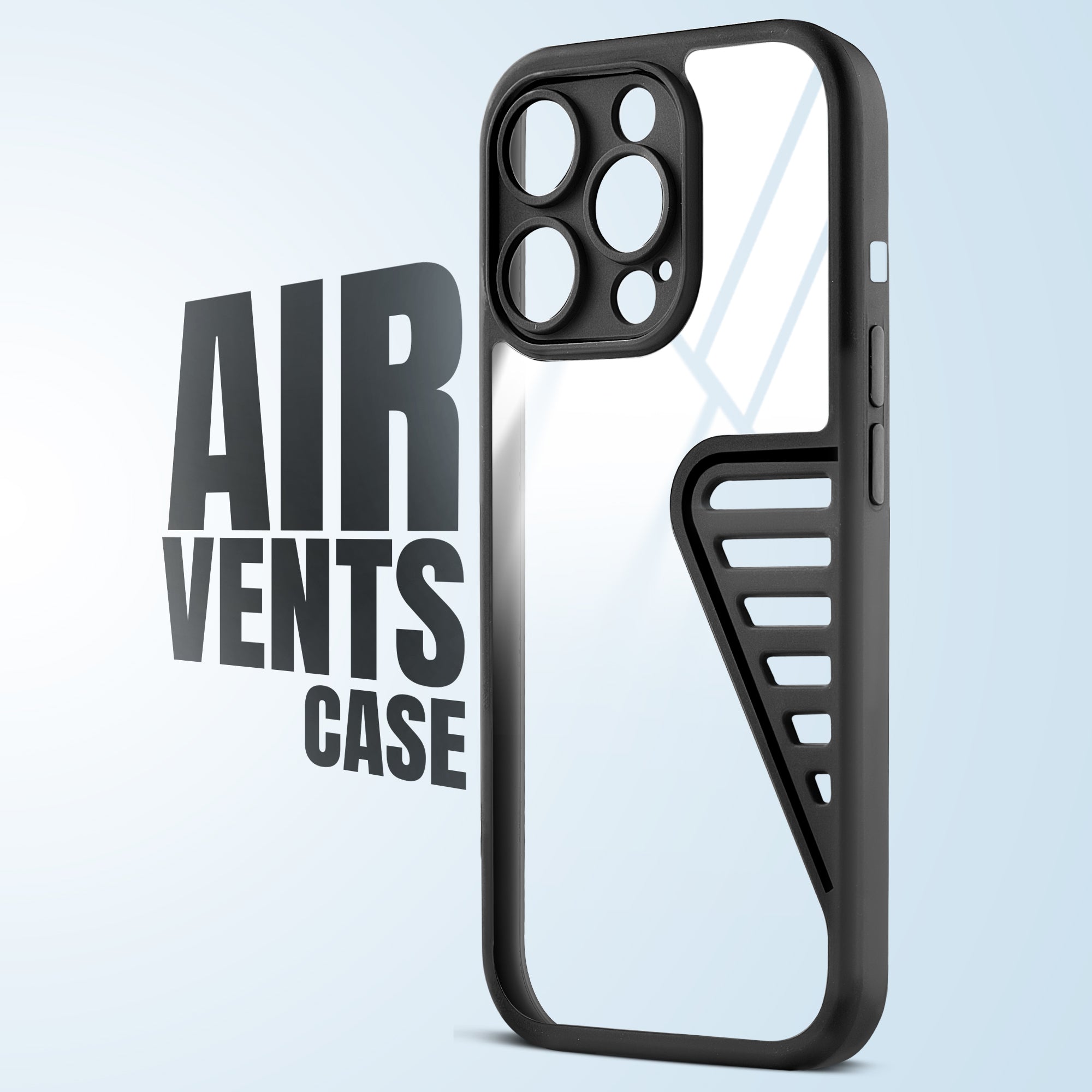 Silicone Border Transparent Cover with Heat Dissipation Holes Drop-Proof Back Cover for Apple iPhone 12 Pro
