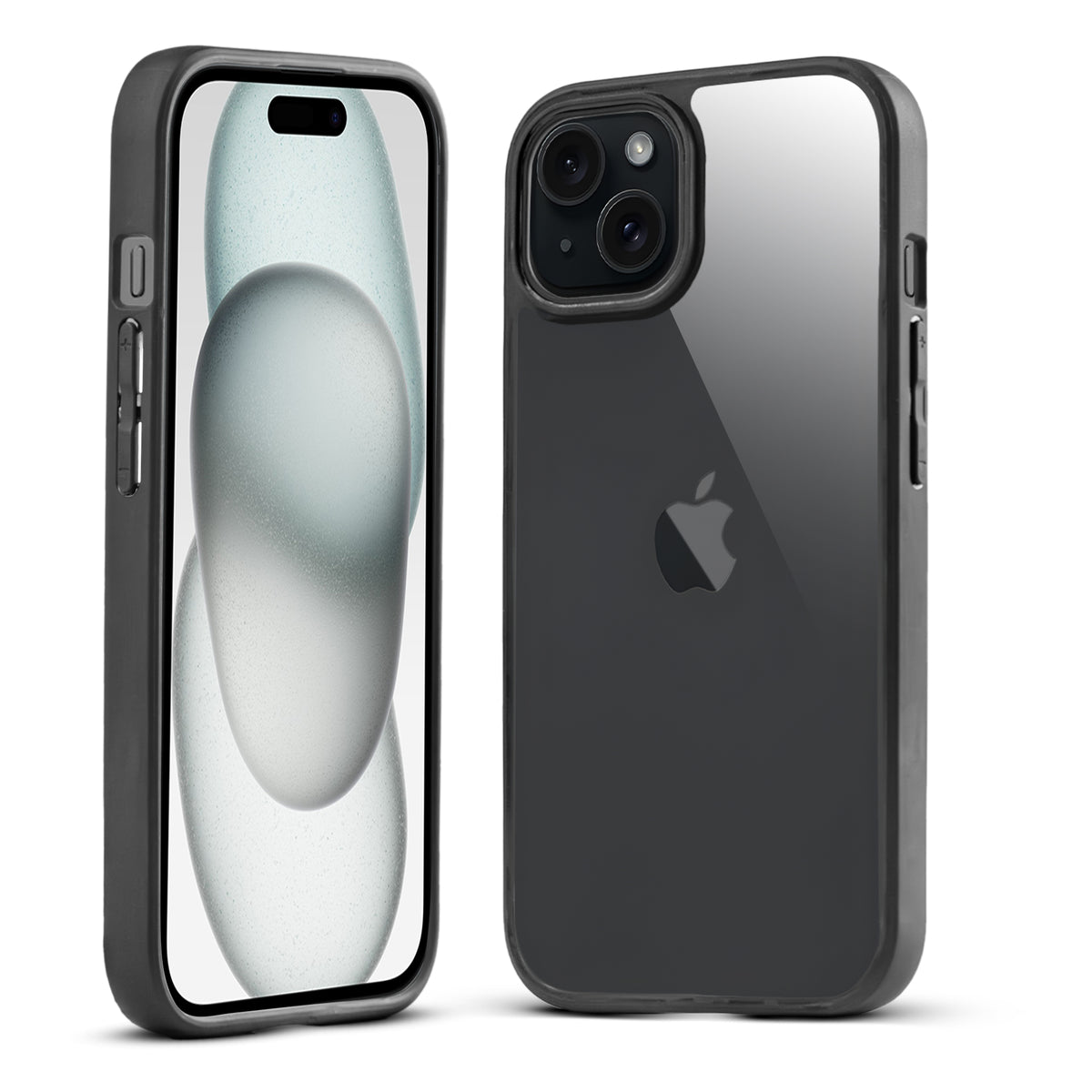 Silicone Border Transparent Back Cover for Apple iPhone 15