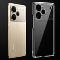 Transparent anti-yellow hard back case fitted on Realme P4 Pro 5G showing full back coverage and camera protection