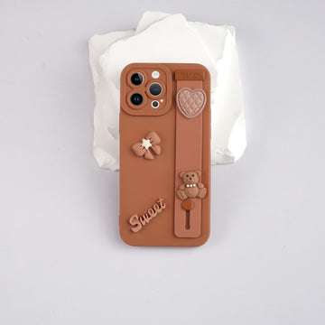 Cute Hand Strap Back Cover for Apple iPhone 14 Pro