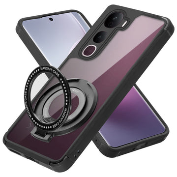 Silicone Grip Clear Case Ring Holder Kickstand For Vivo Y400 Pro 5G
