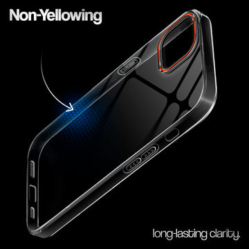 Crystal Clear Anti-Yellow Transparent Back Cover Case With Camera Ring Protection for Apple iPhone 14