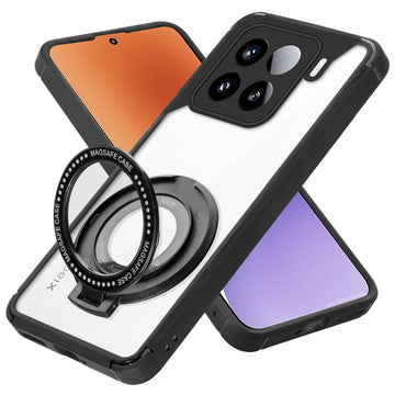 Silicone Grip Clear Case Ring Holder Kickstand For Xiaomi 15 5G