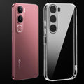 Transparent anti-yellow hard back case fitted on Vivo Y31 2025 showing full back coverage and camera protection