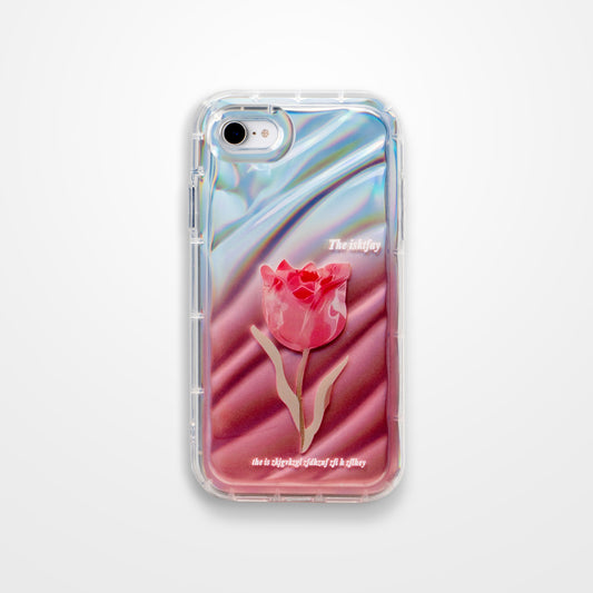 Tulip Flower Print Transparent Back Cover for Apple iPhone Se 2022
