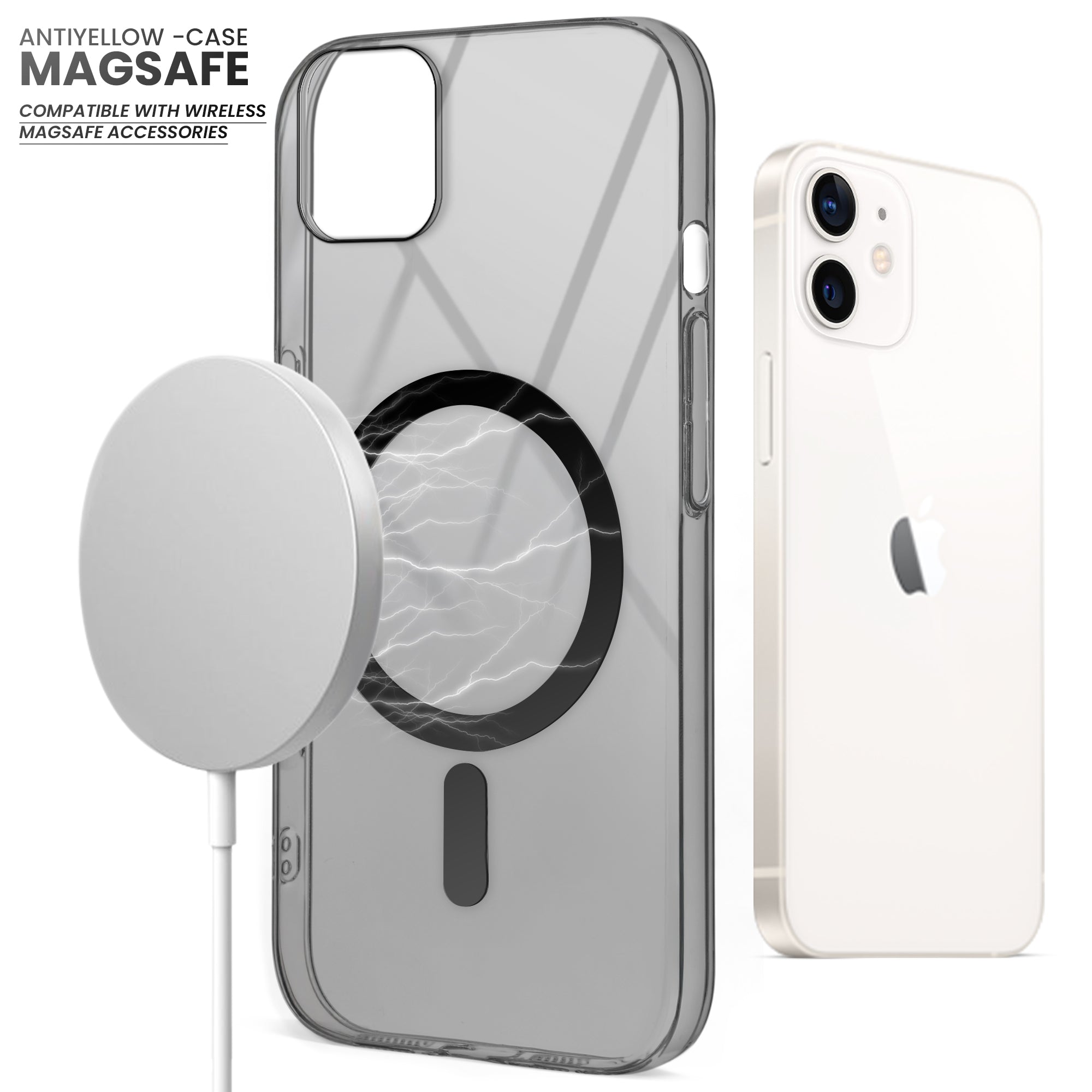 Crystal Clear Hard Back Anti-Yellowing with MagSafe Compatibility Phone Case For Apple iPhone 12