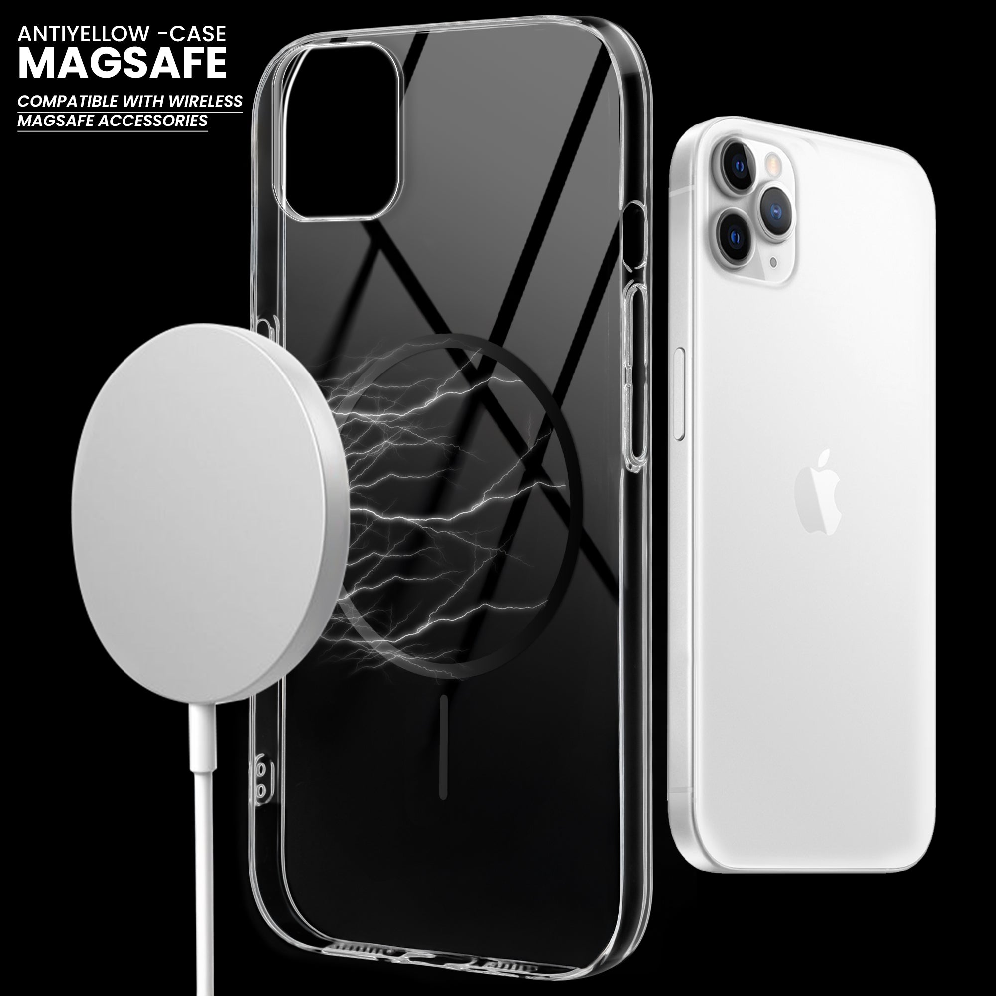 Crystal Clear Transparent Hard Back Anti-Yellowing with MagSafe Compatibility Phone Case For Apple iPhone 11 Pro