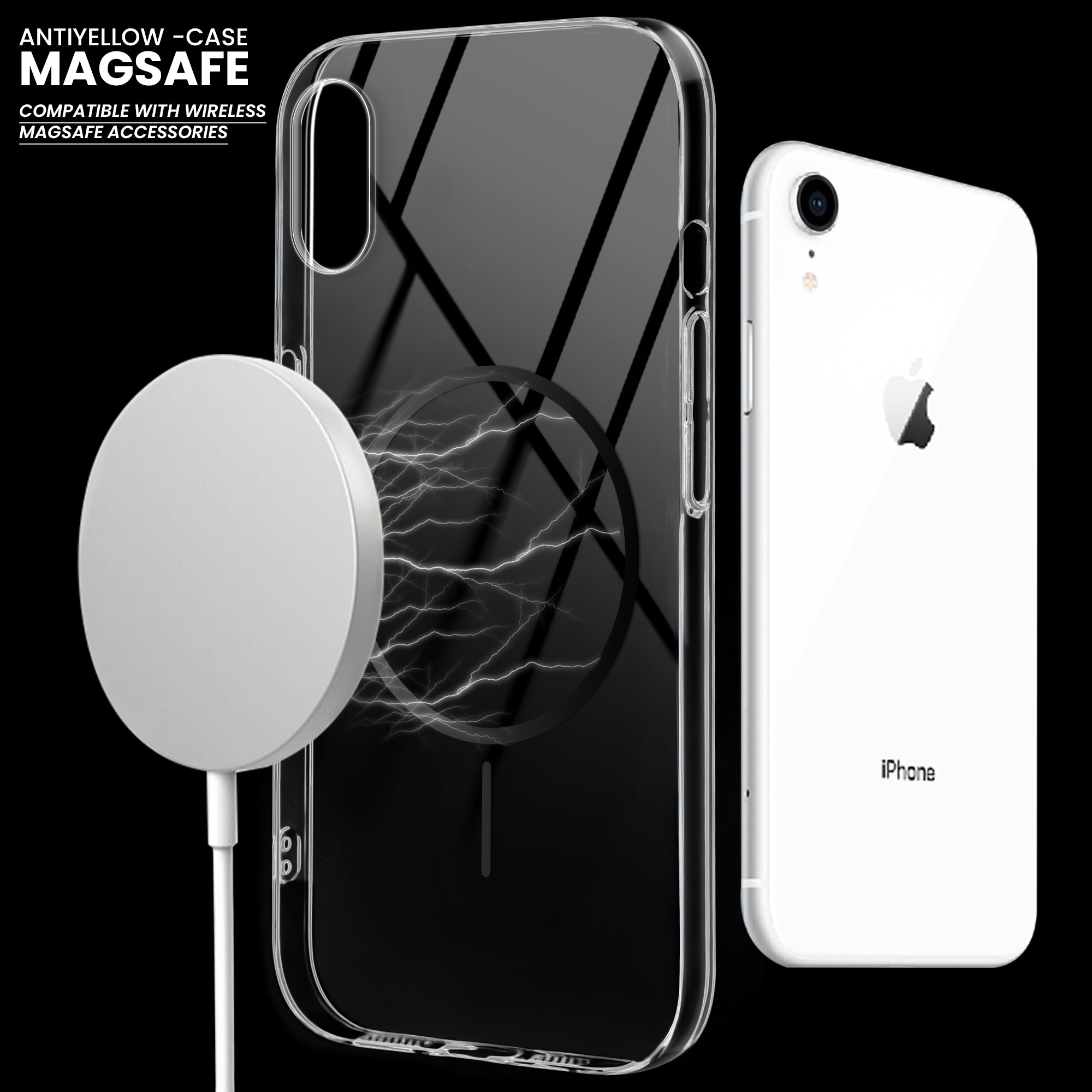 Crystal Clear Transparent Hard Back Anti-Yellowing with MagSafe Compatibility Phone Case For Apple iPhone XR