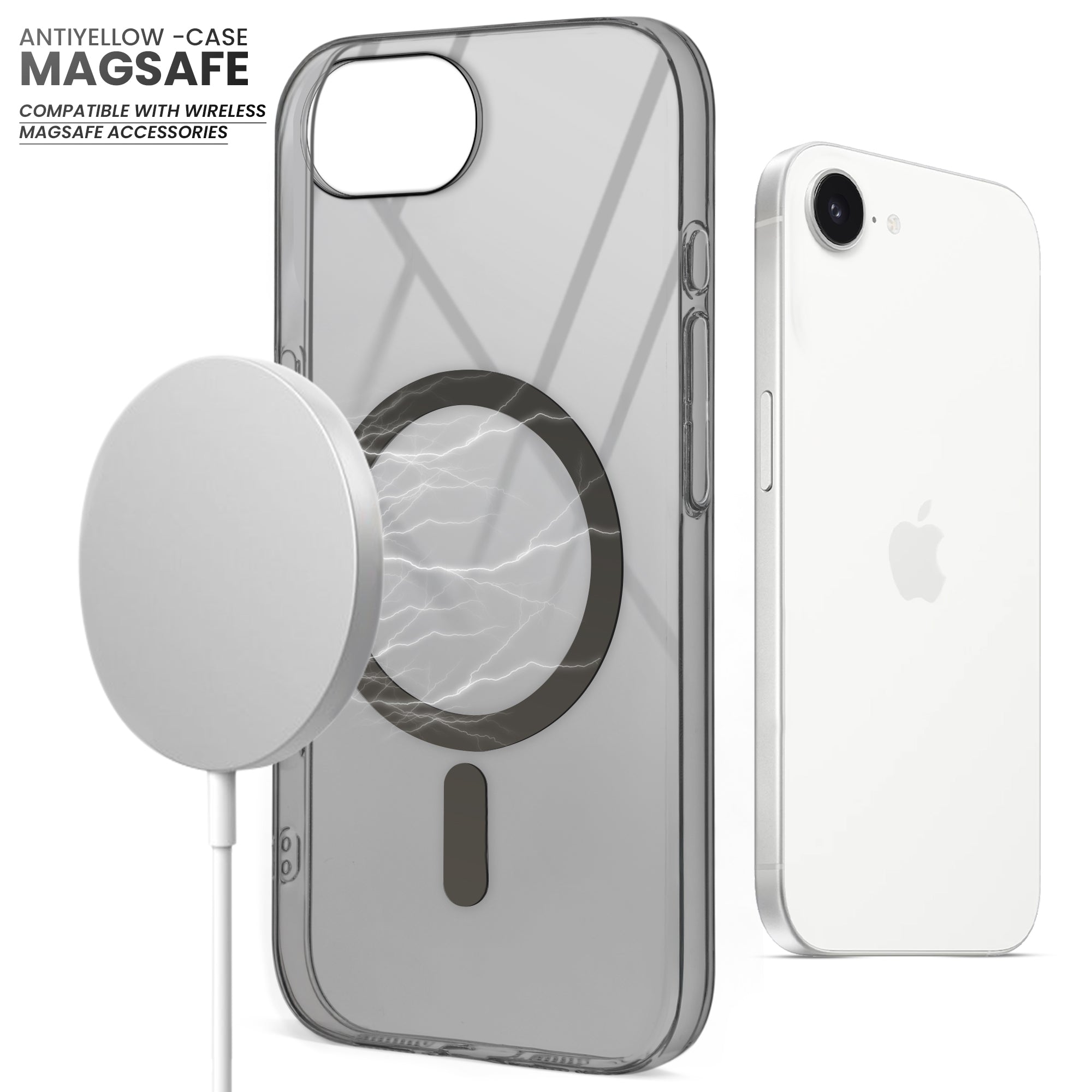 Colored Transparent Anti-Yellowing Magsafe Case For Apple iPhone 16e