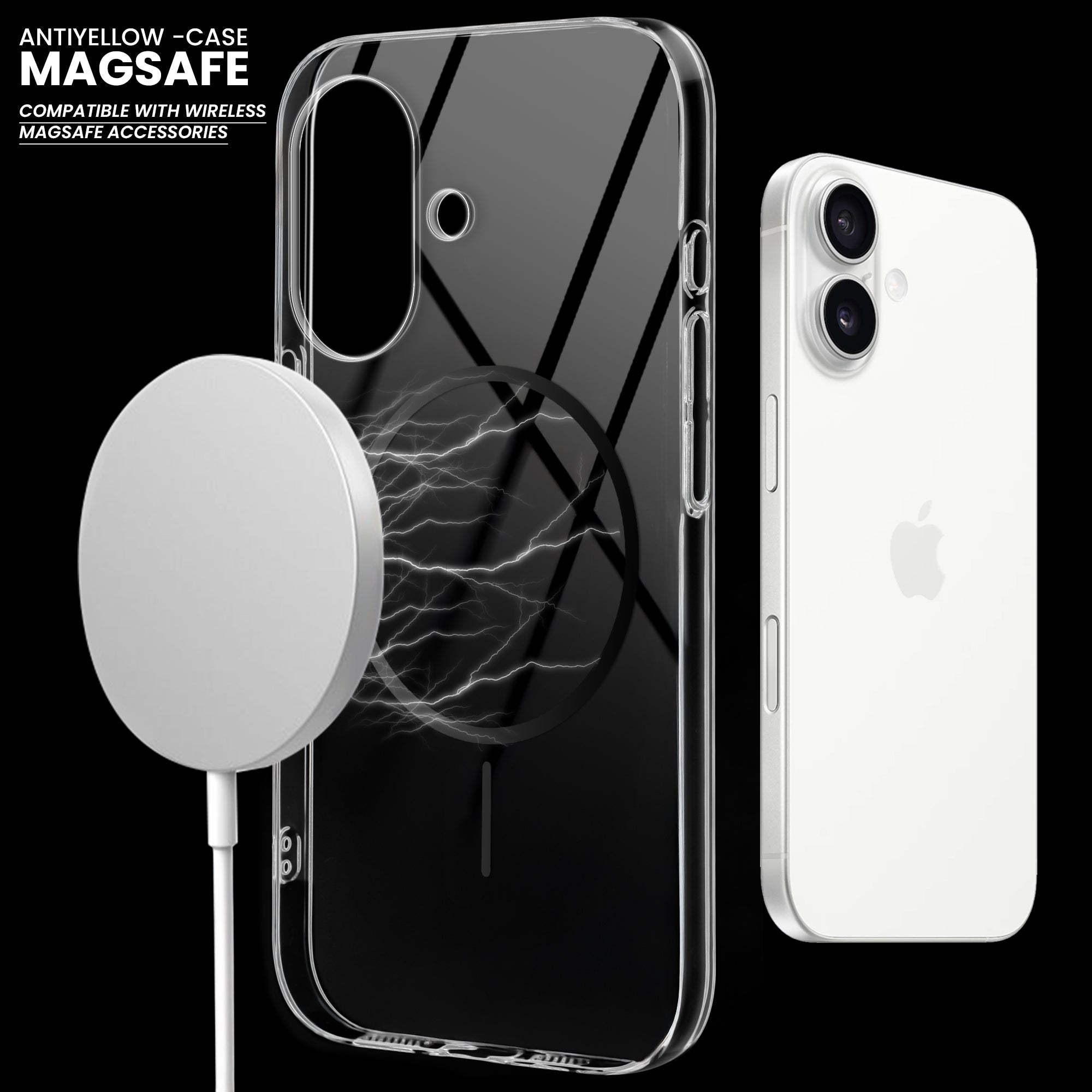 Crystal Clear Anti-Yellowing Magsafe Case For Apple iPhone 16 Plus