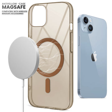 Colored Transparent Anti-Yellowing Wireless Charging Support Case For Apple iPhone 14