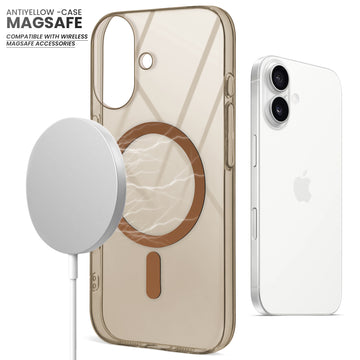 Colored Transparent Anti-Yellowing Wireless Charging Support Case For Apple iPhone 16 Plus