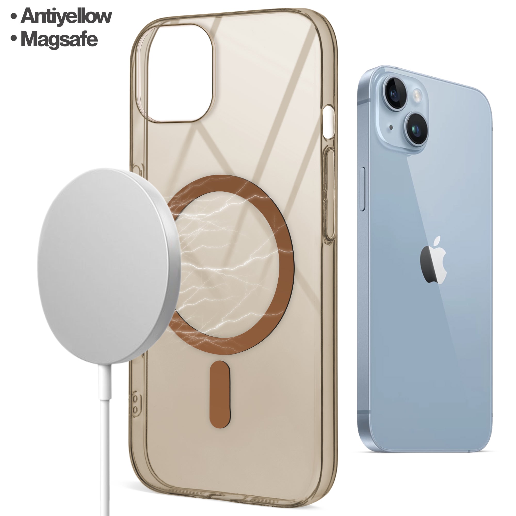 Colored Transparent Anti-Yellowing Magsafe Case For Apple iphone 13