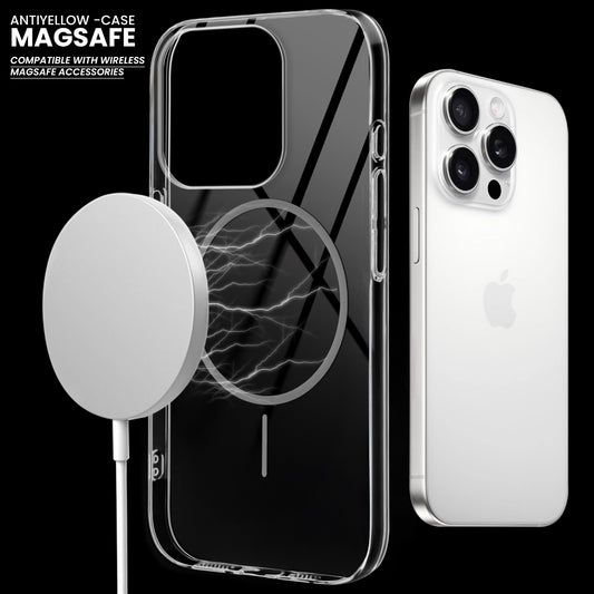 Crystal Clear Transparent Hard Back Anti-Yellowing with MagSafe Compatibility Phone Case For Apple iPhone 15 Pro