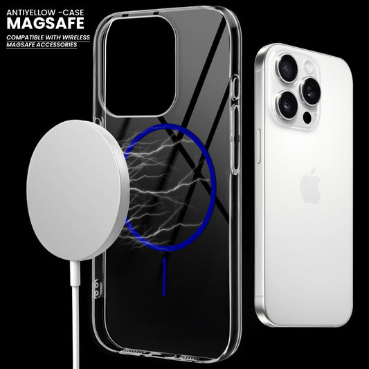 Crystal Clear Transparent Hard Back Anti-Yellowing with MagSafe Compatibility Phone Case For Apple iPhone 15 Pro