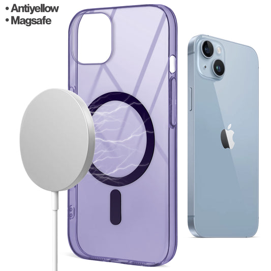 Crystal Clear Hard Back Anti-Yellowing with MagSafe Compatibility Phone Case For Apple iPhone 15 Plus