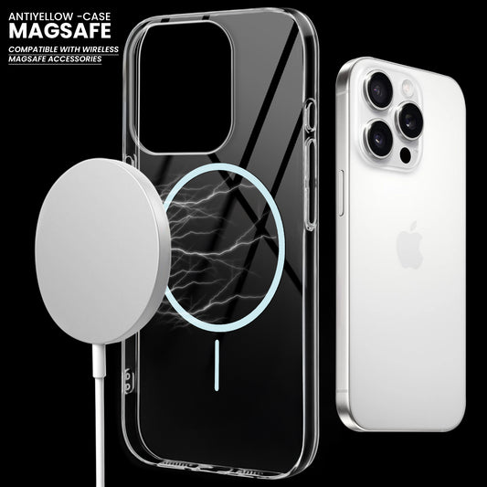 Crystal Clear Transparent Hard Back Anti-Yellowing with MagSafe Compatibility Phone Case For Apple iPhone 15 Pro