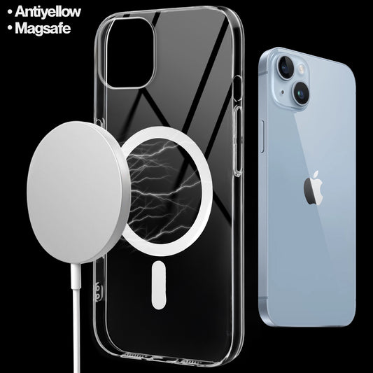 Crystal Clear Hard Back Anti-Yellowing with MagSafe Compatibility Phone Case For Apple iPhone 15