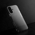 Crystal clear anti-yellow hard back case for Apple iPhone 17 placed on surface showing slim profile and precise camera cutouts
