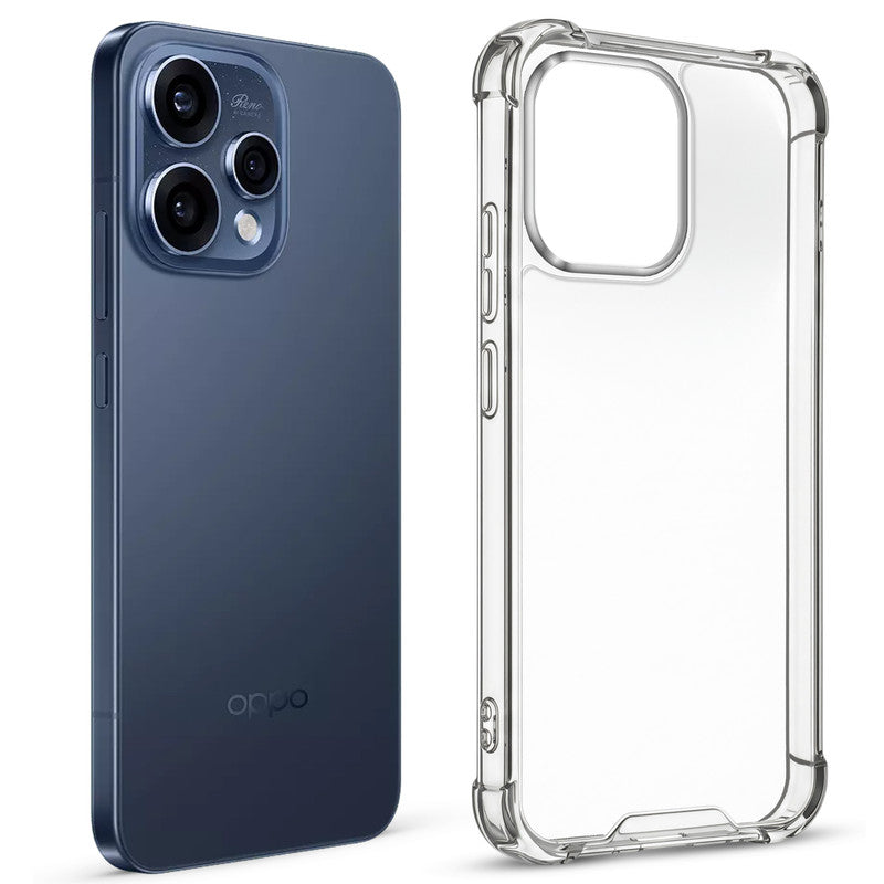 Shockproof Hybrid Transparent Phone Case For Oppo Reno 15 5G with Hard Back and Soft Bumper for Maximum Protection