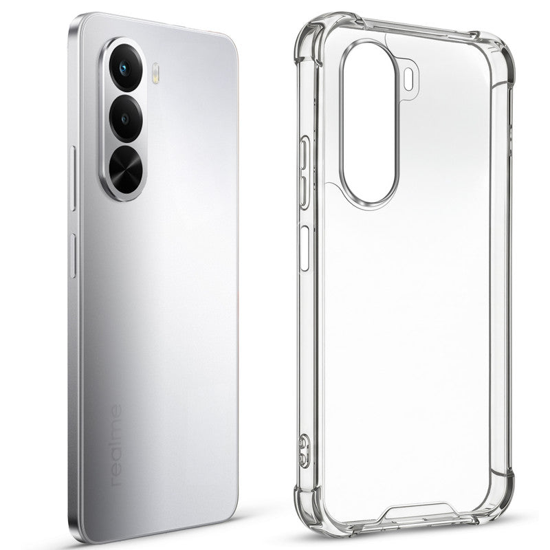 Shockproof Hybrid Transparent Phone Case For Realme P4x 5G with Hard Back and Soft Bumper for Maximum Protection