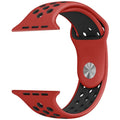 Apple Watch silicone strap in Black and Grey, size 38mm, stepbystep installation illustration