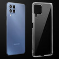 Transparent anti-yellow hard back case fitted on Samsung M62 showing full back coverage and camera protection
