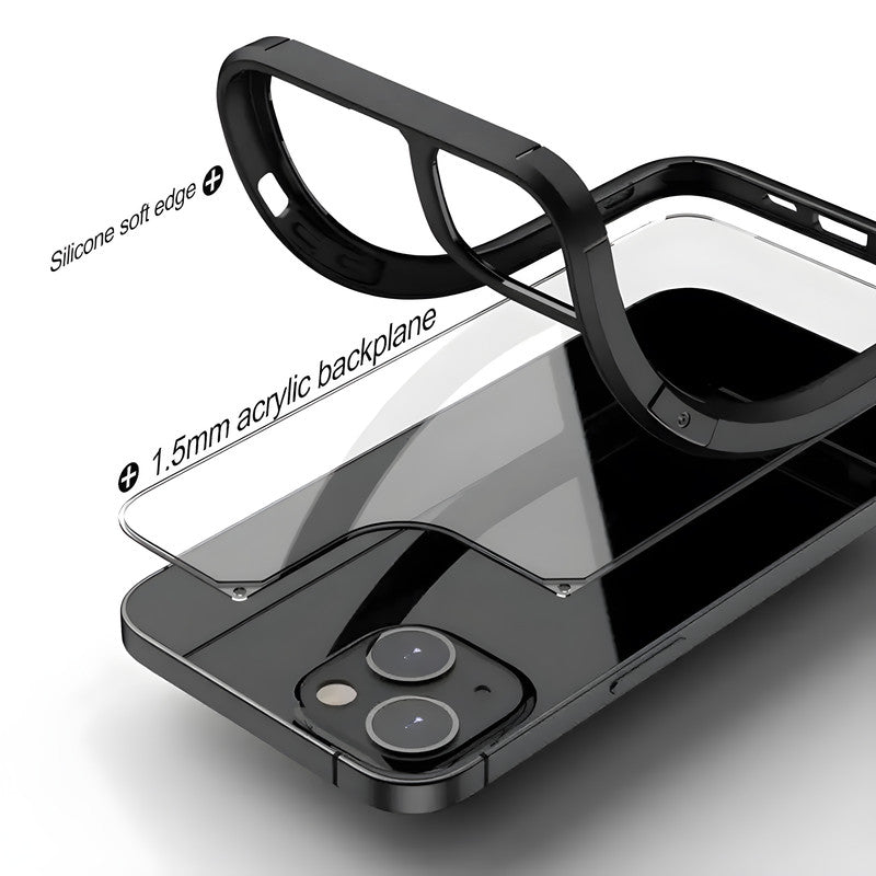 Silicone Frame Transparent Hard Back Cover for Vivo X100 Pro 5G